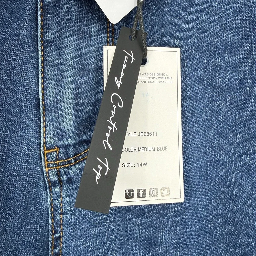 NWT‎ Judy Blue High Waist Flare Leg Tummy Control Size 14W Stretch Sorbtek Blue - Picture 2 of 8